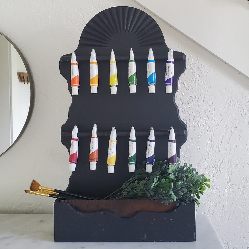 Vintage spoon rack with copper planter